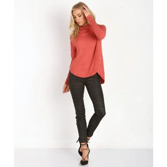 Free People Red Cowl Neck Blouse - Picture 10 of 11